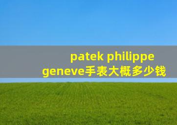 patek philippe geneve手表大概多少钱